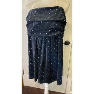Victoria Secret plush lush little black dress womens small strapless rhinestones
